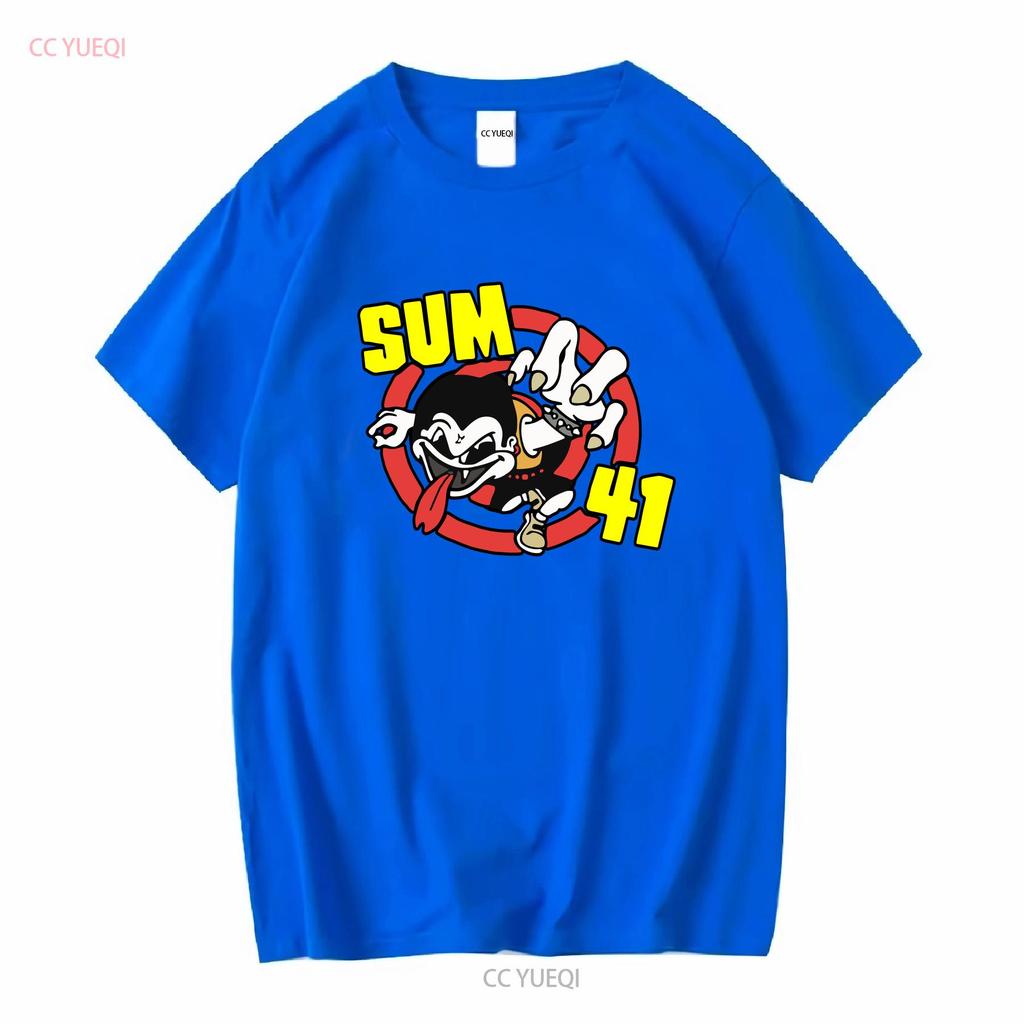 Rare SUM 41 Band Black Size S to 5XL Cotton T Shirt M1519 long or short sleeves vintage Washed fashion Versatile streetwear