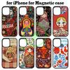Russian Traditional For Magsafe Wireless Charge Magnetic Phone Case For iPhone 17 16 14 13 12 11 15 Pro Max Plus