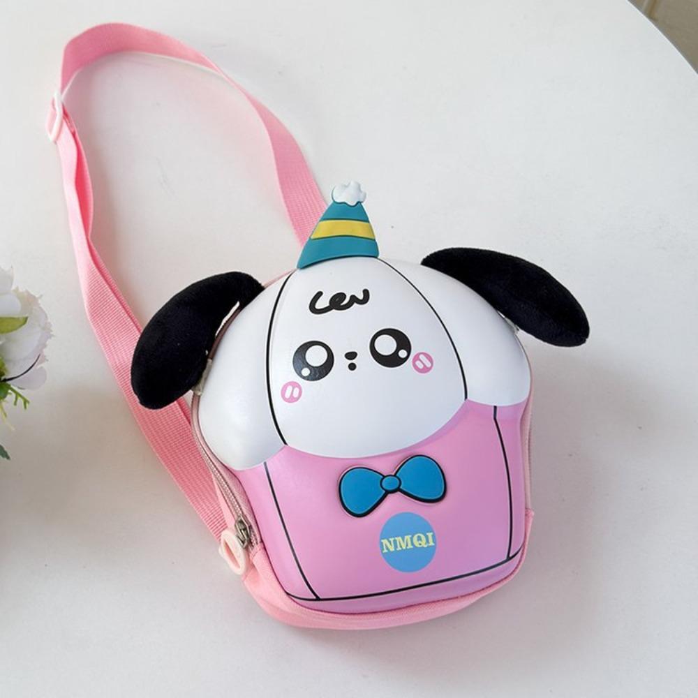 Cute puppy dog children's breast bag boys and girls new cartoon shoulder bag lightweight travel hard shell messenger bag