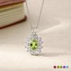 S925 Sterling Silver Necklace Women's Natural Color Treasure Crystal Stone Ice Flower Temperament Pendant Cold Feeling Collarbone Chain