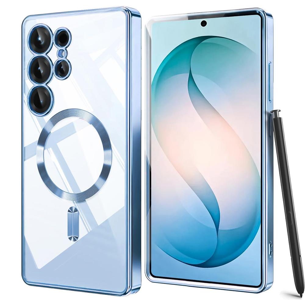 S26Ultra Magnetic For Magsafe Case For Samsung Galaxy S26 S25 Edge S24 S23 FE Ultra Plus S26+ Soft Clear Plating Silicone Shell