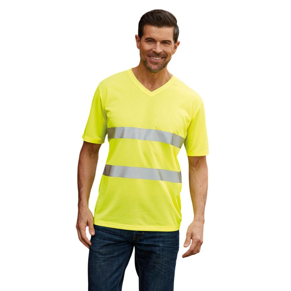 Yoko Mens Fluo Hi-Vis Ultra Light V Neck T-Shirt