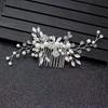 New Pearl Bridal Headdress Rhinestone Elegant Flower Insert Comb Head Jewelry Bridal Wedding