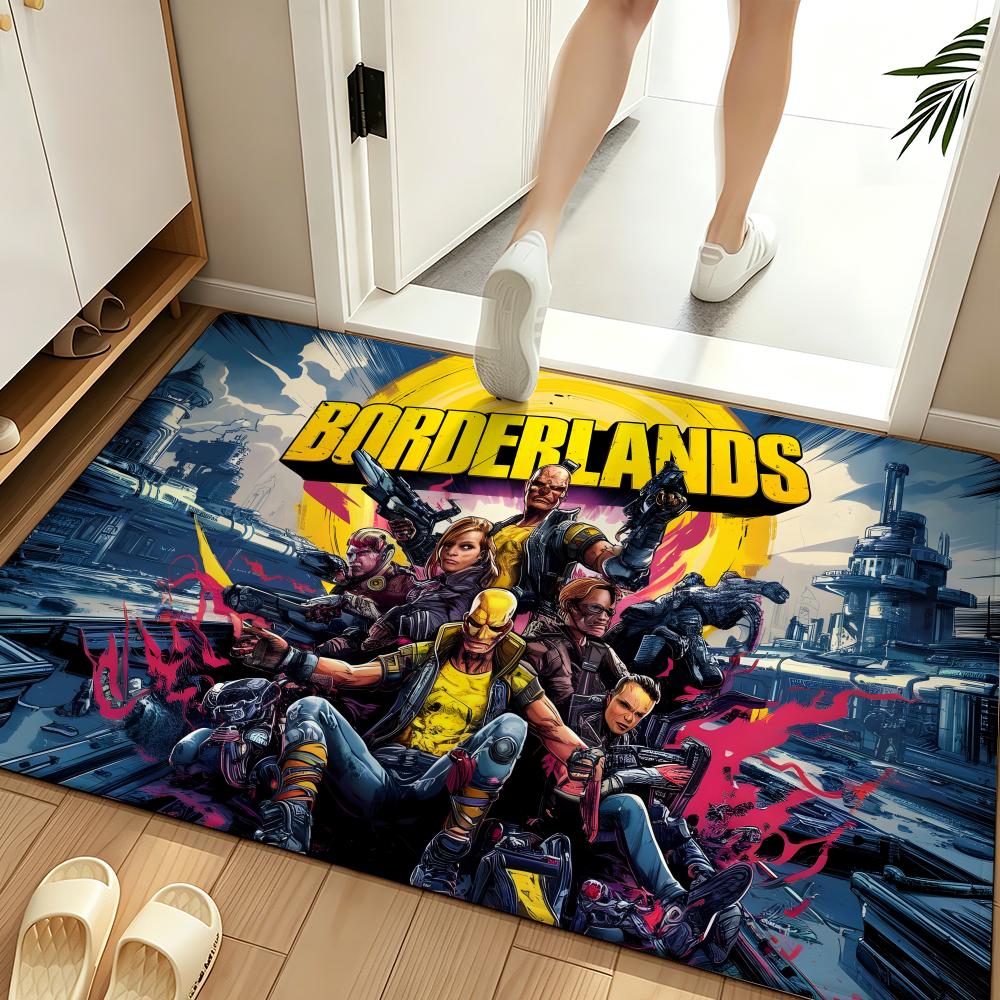 Game B-Borderlands Floor Mat Soft Flannel Floor Mat Suitable for Entryways, Living Rooms, Bedrooms, and Bathrooms