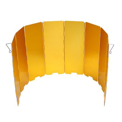 8 Plate Foldable Stove Windshield Outdoor Camping Accessory Cooking Gas Wind Shield (Yellow)