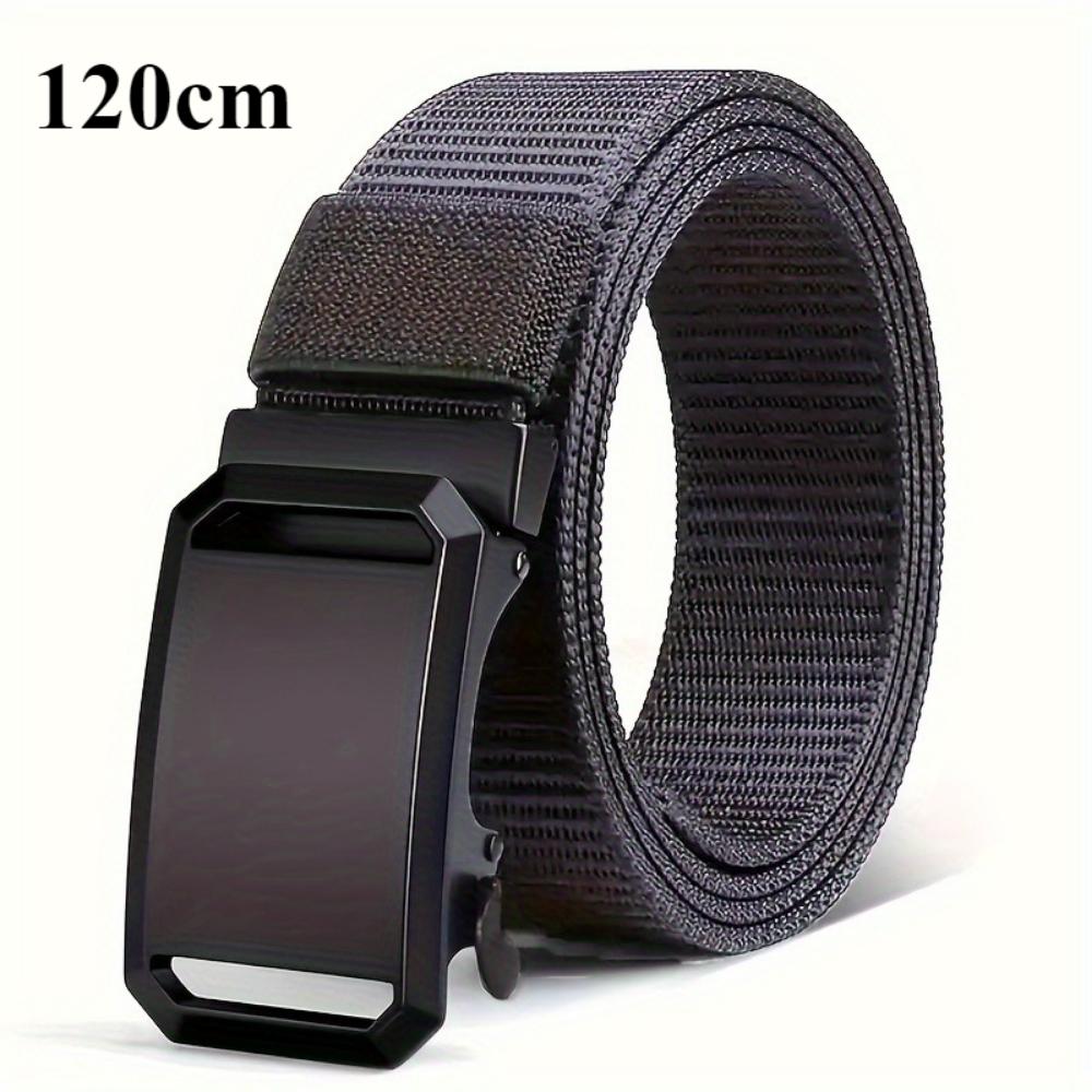 Men's Fashion Canvas Belt with Automatic Buckle - Perfect for Jeans, Outdoor Leisure and Sports Training, Black Valentine's Day