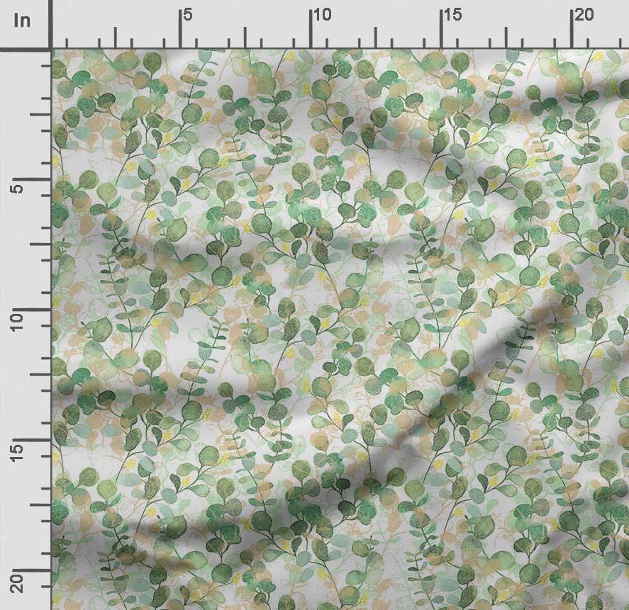 Soimoi Imprimare cu frunze, bumbac Cambric, țesătură de matlasare vândută pe oarde 42 inch lățime, țesătură de bumbac de greutate medie,