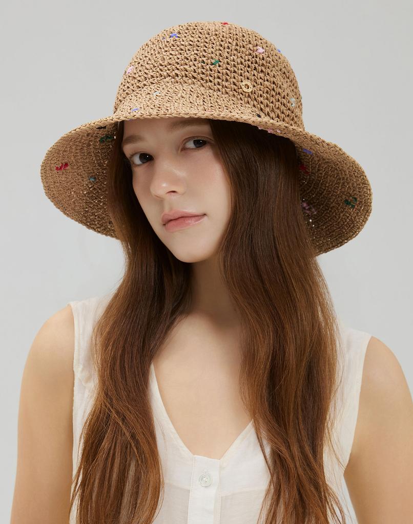 Hwaiteusaenjeu Branch Sprinkle Floppy Hat Seina (2 Colors)