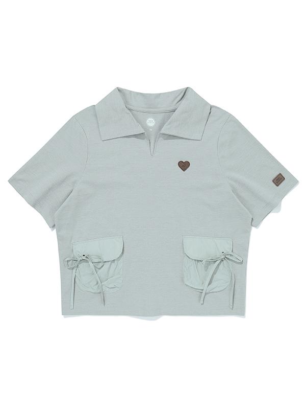 Bbc Earth W String Woven Pocket Collar T-Shirt_Light Mint Be52Th01W/900/080