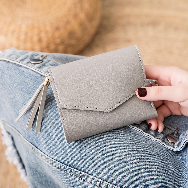 Korean Style 2022 Summer Women's Tassel Clutch Wallet with Multi-Layer Card Holder