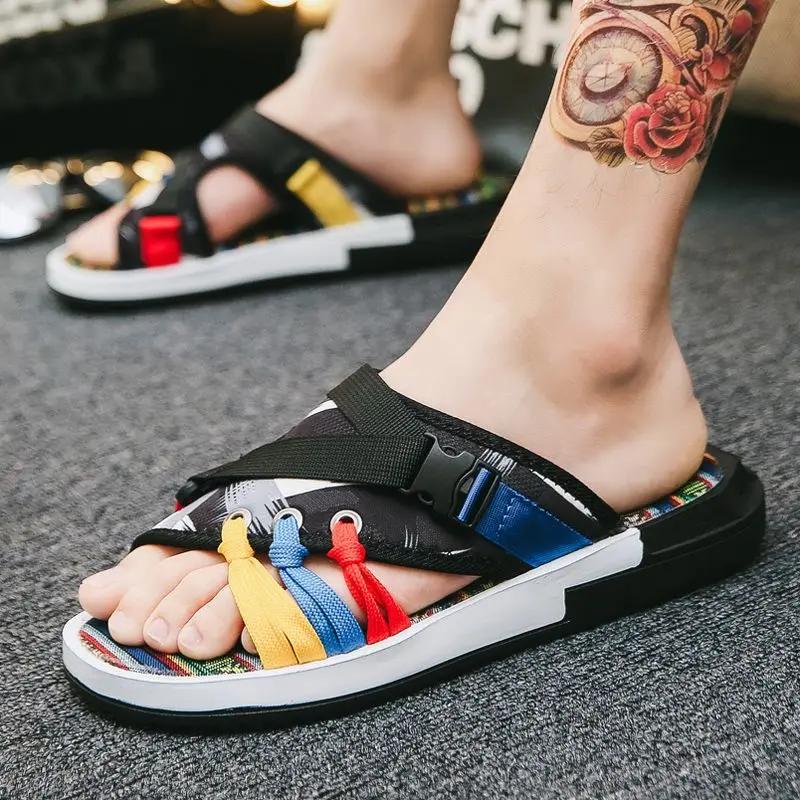 Walk Around Home Male Slipper Flat Indoor Slides Pvc House Men's Shoe Elegant Trend 2024 Y2k Comfortable Low Price Fun Eva Style