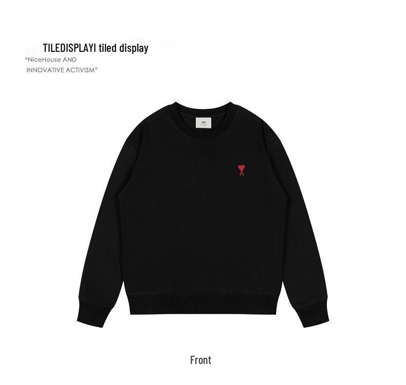 AMI&EASY Bluza z haftowanym napisem A Love - Unisex Casual z okrągłym dekoltem na wiosnę/jesień