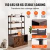 VEVOR Cat Litter Box Enclosure, Hidden Litter Box Furniture with 3 Storage Shelves, Wooden Cat Washroom Indoor