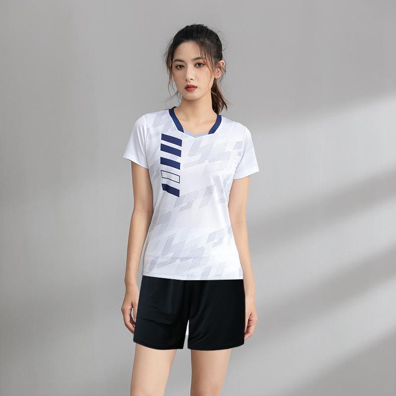 New Badminton Jersey Suit Women's Training Sports Printing Short-sleeved Jersey Competition Special Air Volleyball Clothing Men