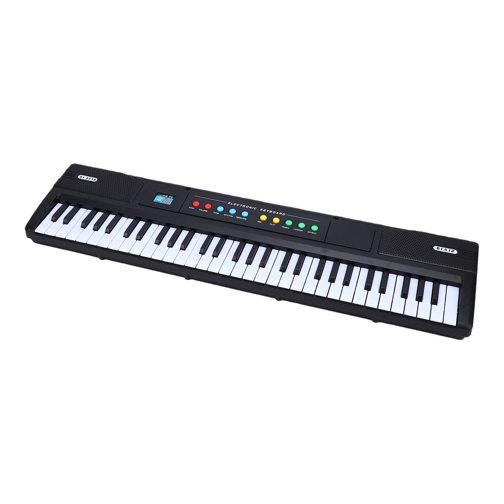 61 Key Electronic Keyboard Piano 8 Tones 16 Rhythms Recording Playback with Mic Teaching Mode Portable Music Keyboard