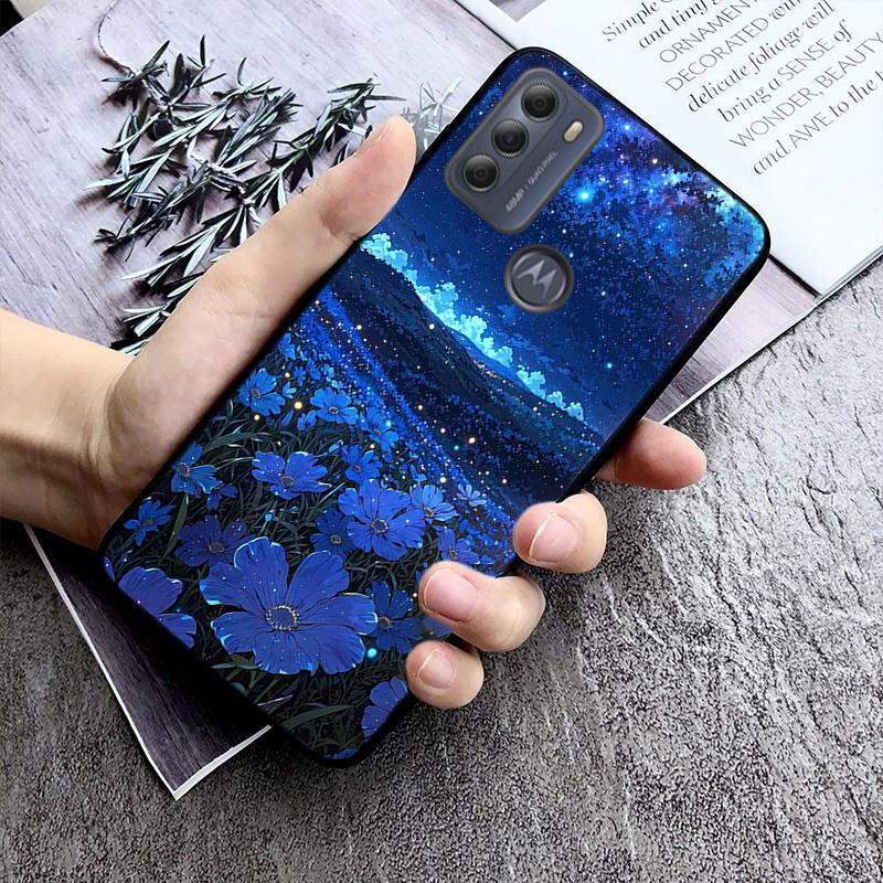 Night Scenery Moon Flower Beach Case For Motorola G Stylus 5G G Play G35 G45 G54 G24 G86 G04S E13 E14 E32 E32S