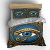 3pcs Egyptian Blue Eyes bedding Set,King Queen Style Bedding,Bedroom GuestRoom Quilt Decor,Gift (1 Duvet Cover+2 Pillowcases)
