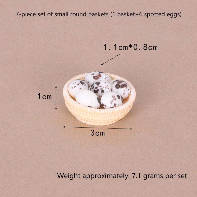 

1 комплект искусственных яиц из смолы, корзина для кукольного домика, маленькие украшения, симпатичная миниатюрная кухня, еда, украшения, аксессуары для самостоятельного изготовления