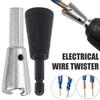 Borrtrådsvridare för kraftig metall, elektrisk borrmaskin, trådmuttervridare, sexkantsskaft, trådkontakt, uttag, kabelvridningsverktyg