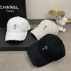 Simple Solid Color Cross Decoration Ripped Design Neutral Casual Baseball Cap For Hip Hop Enthusiasts