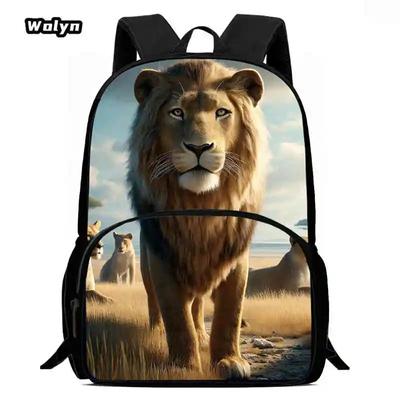 Cartoon-Schulrucksack,Anime-Löwe-Schultaschen für Jungen und Mädchen,leichte Schultasche,Kinderrucksack mit großem Fassungsvermögen für die 1.-4. Klasse