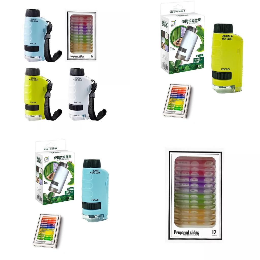 Microscópio Óptico Portátil de Alta Definição Kit Científico Educacional Para Crianças