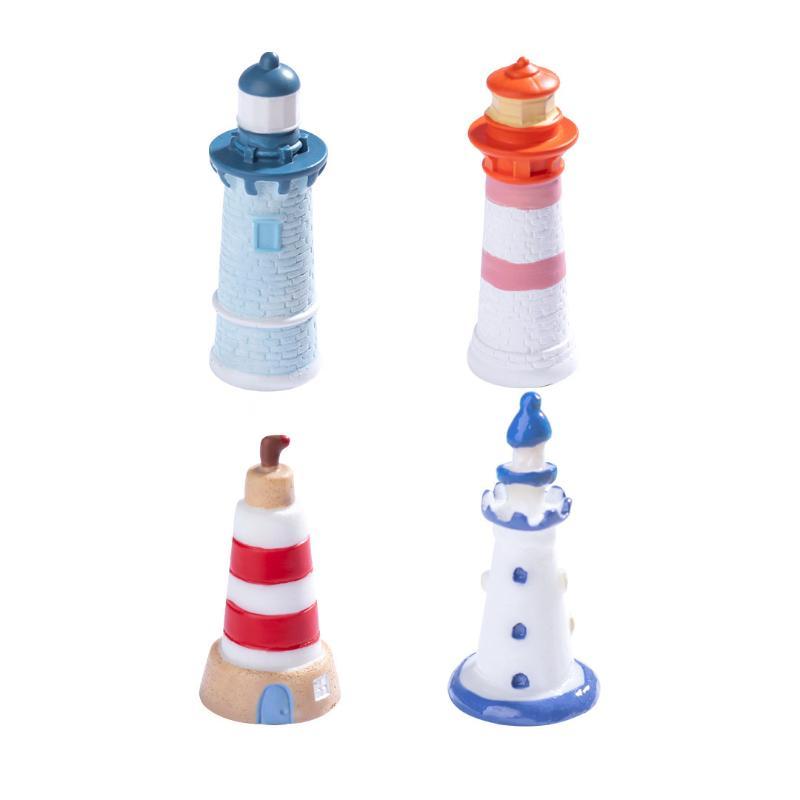 5 Pcs Mini Resin Lighthouse Ornament Aquarium Sand Table Micro Landscape Decor Diy Decorative Ecological Bottle Accessories