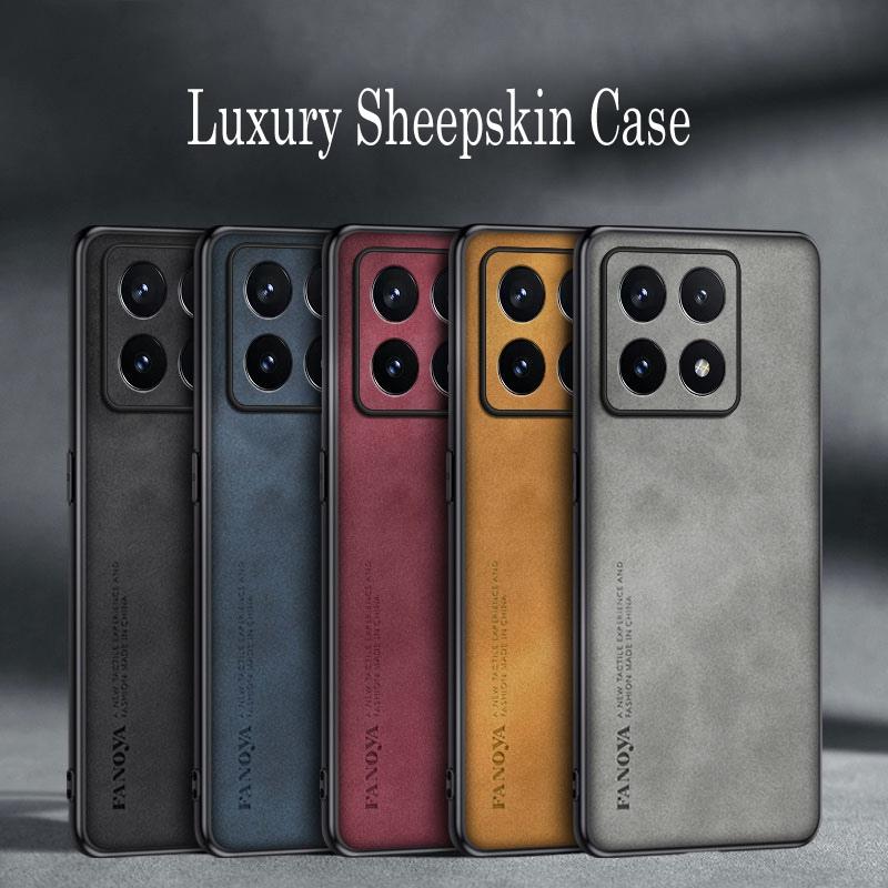 For Xiaomi14T Pro 14TPro Luxury Sheepskin Leather Shockproof Silicone Case For Xiaomi 14T Pro 13T 12T 11T Pro Phone Case Cover
