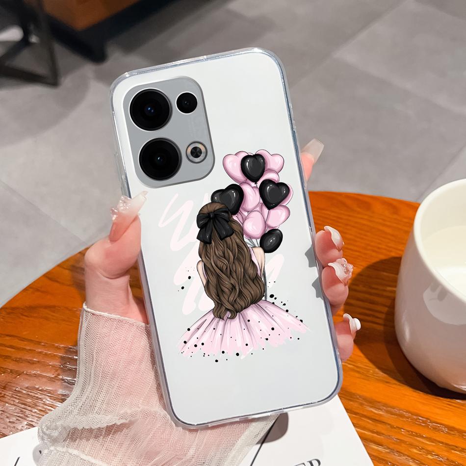 For Oppo Reno 13 Pro Case Creative Clear Soft Back Cover For Oppo Reno13 Pro 13Pro 5G TPU Slim Silicone Anti Drop Phone Cases