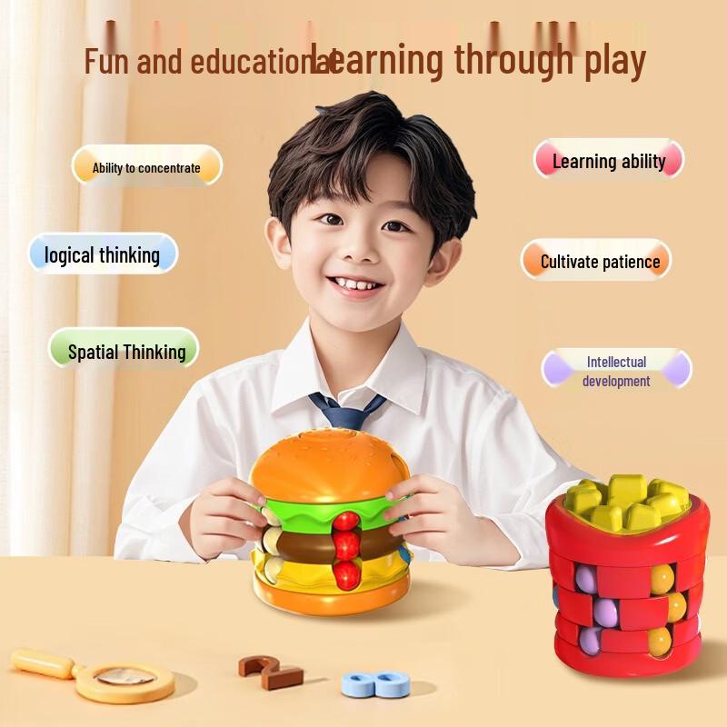Fumede Hamburger Fidget Spinner Magic Bean Puzzle Toy