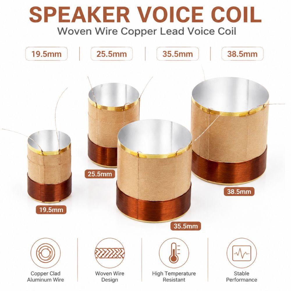 2 Layers Bass Voice Coil 19.5-38.5mm Bass Speaker Voice Coil Aluminum Voice Coil