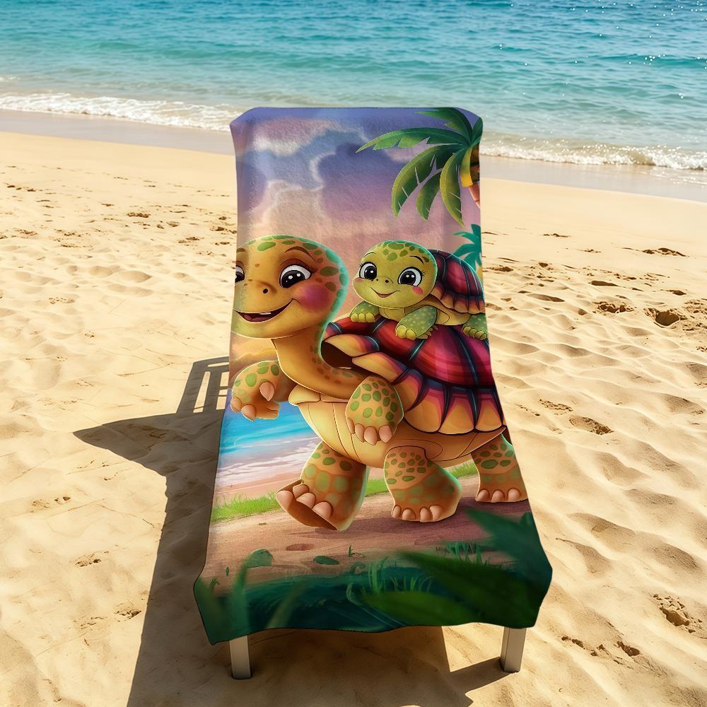 Towel For Cute Turtle Outdoor Camping Beach Towel Super Absorbent Quick-Drying Summer Cartoon Towel