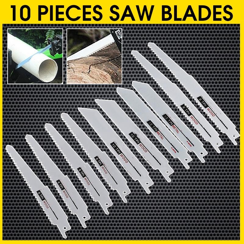10pcs 6-8‘’ High-speed Steel Cutting Reciprocating Saw Blades Cordless Reciprocating Saw Blades Power Tools