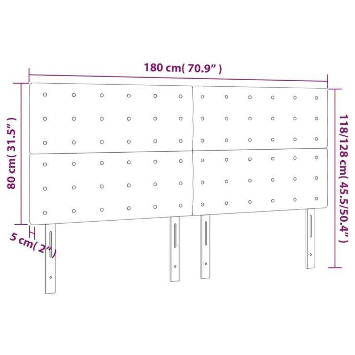 VidaXL LED Headboard Bedroom Furniture Double Bed Accessory Head of Bed Frame Interior Light Grey 3122918