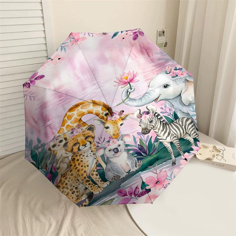 

1PC Zoo Animal Umbrella-8-Rib Reinforced, Automatic Open, Lightweight & Durable, Fashion Accessory for Outdoor, H0354