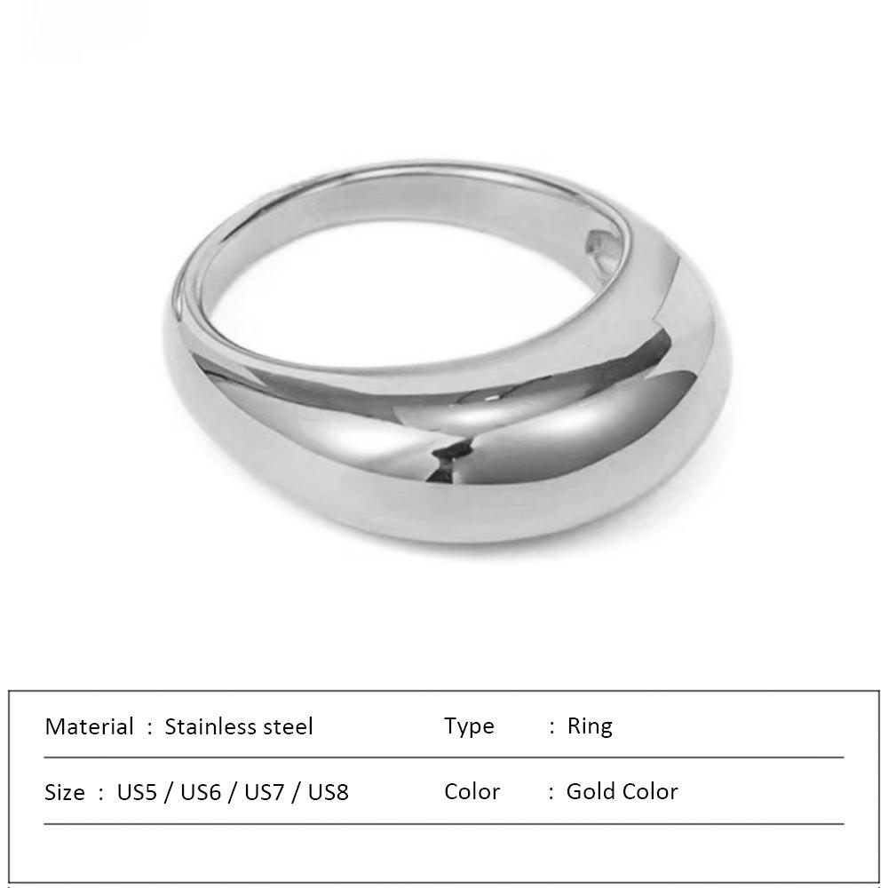 Waterproof Stainless Steel Ring for Women Non-fading Heart Ring Stylish Metal Rings Simple New Jewelry
