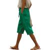 Women's Casual Fashion -Color Elastic Waistband Pocketed Wide-Leg Straight-Cut Shorts