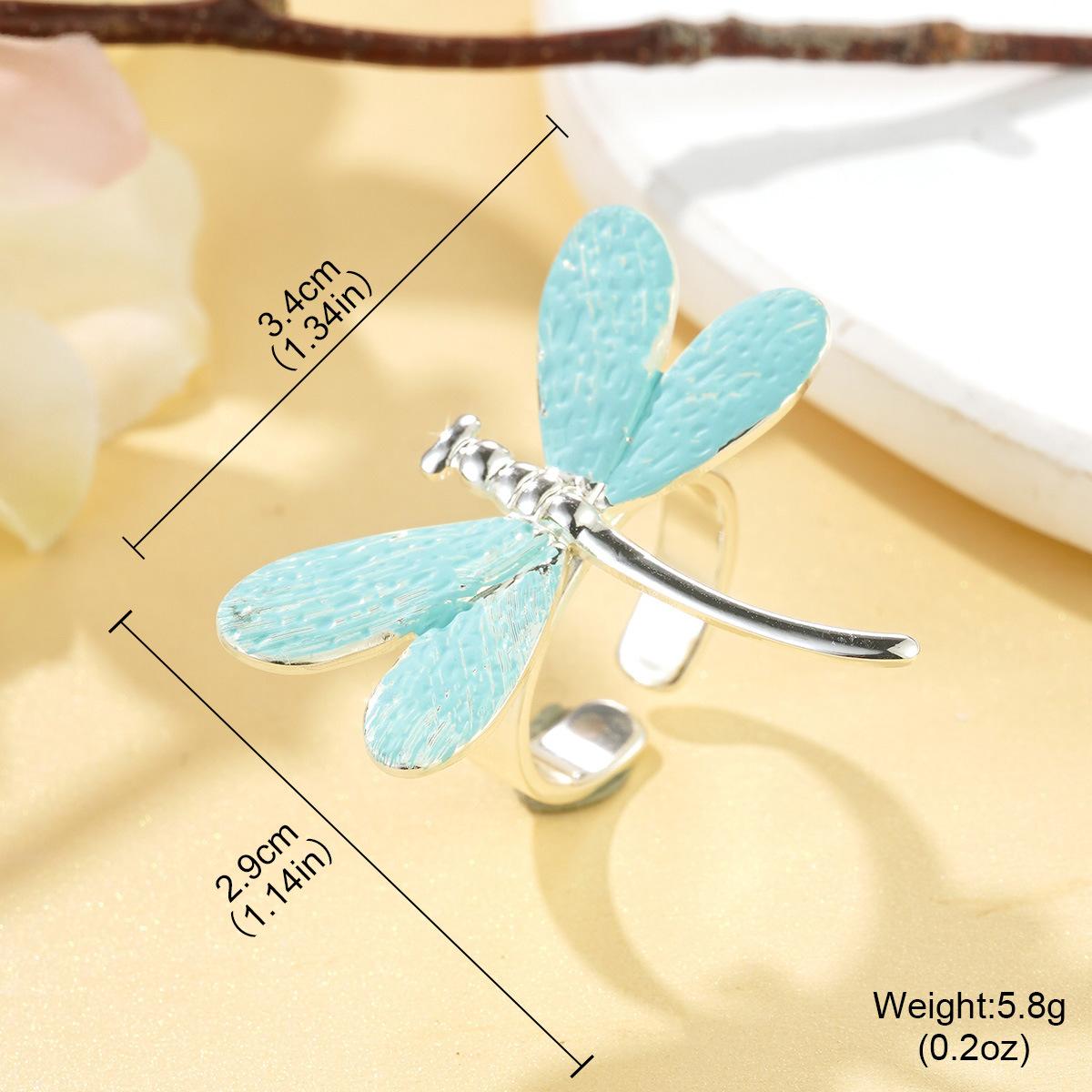 

Advanced sense European and American texture sense index finger ring new light color healing ring butterfly flower niche open ring