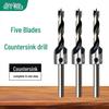 Woodworking Five-Flute Countersink Bit Set 3-10mm for Enlarging and Deburring Screw Holes