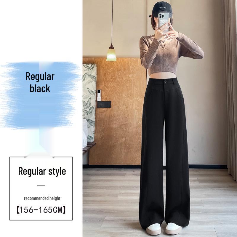 2026 Spring Women s High-Waisted Wide-Leg Pants - Straight, Floor-Length, Petite Size. Extra Large