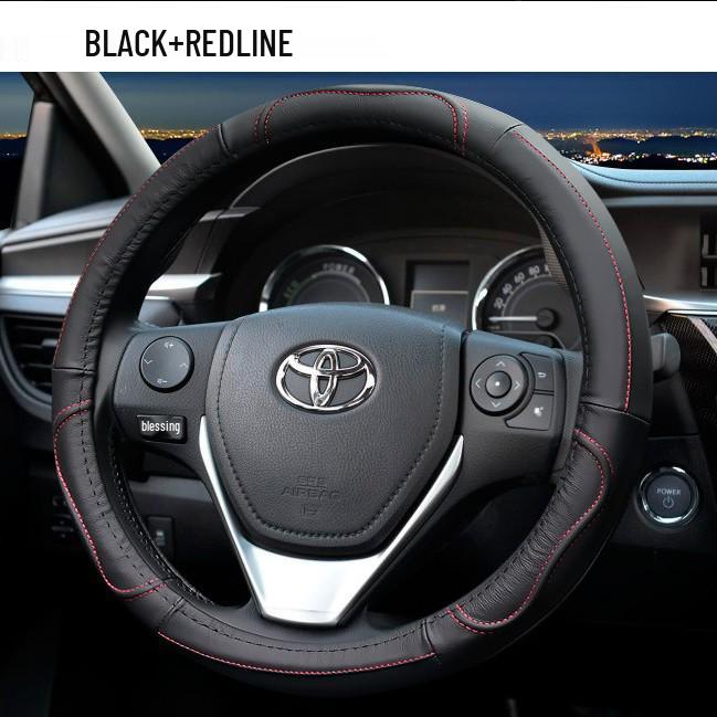 Premium Cowhide Leather Steering Wheel Cover - Anti-Slip, Wear-Resistant, Breathable, Universal Fit for All Seasons