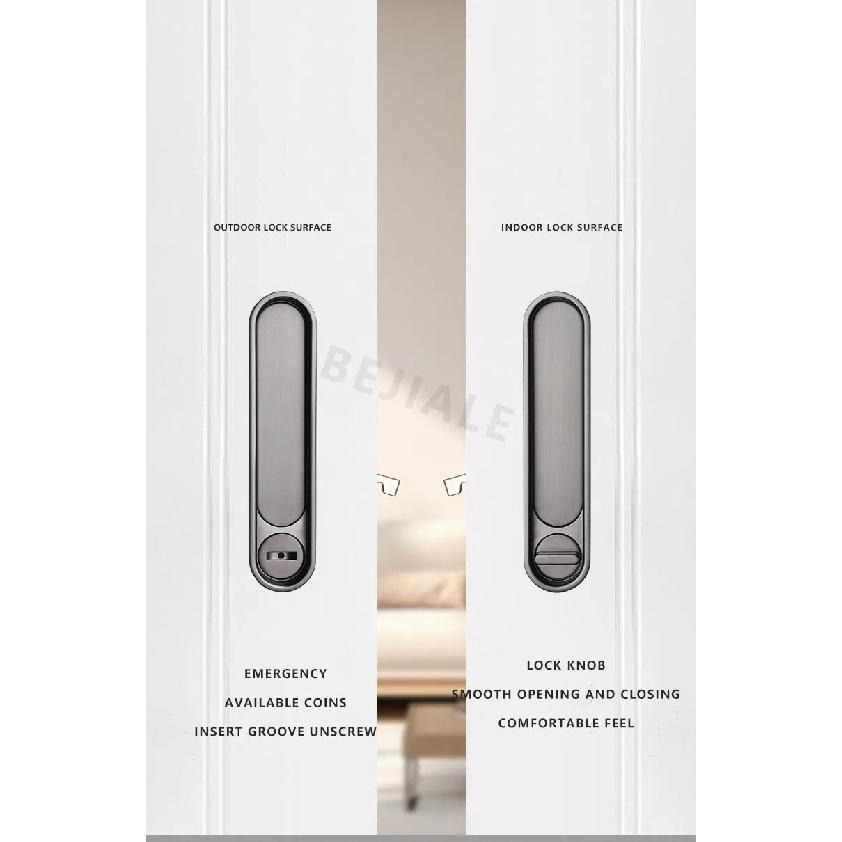 Pocket Door Wooden Sliding Door Lock Sliding Door Lock With Side Handle Balcony Kitchen Bathroom Invisible Door Hook Lock