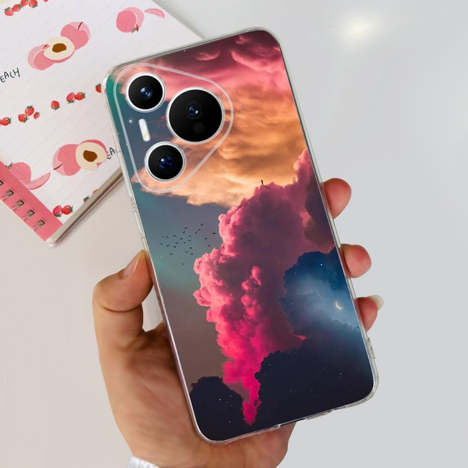 For Huawei Pura 70 Pro Plus Case Fashion Flowers Clear Soft Silicone Shockproof Phone Cover For Huawei Pura 70 Pro Pura70 Bumper