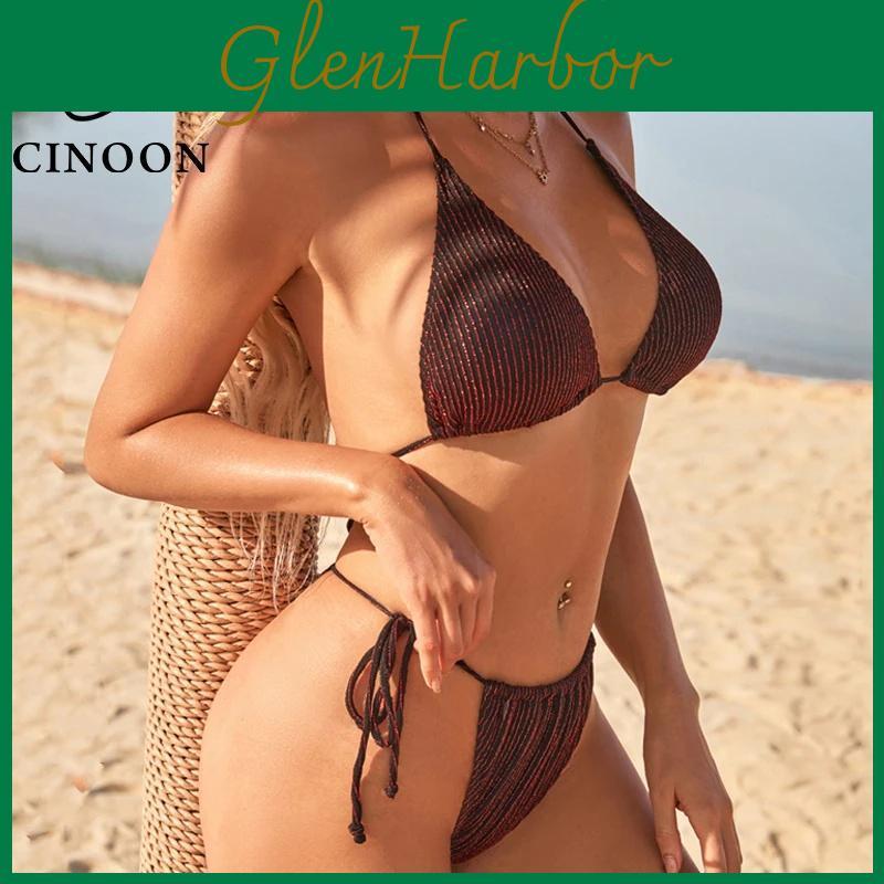 Up Sexy Cinoon Push Bikini Women Swimsuits Female Micro Bikini Set Solid Tie Side Thong Swimwear Bathing Suit Swimming Suits