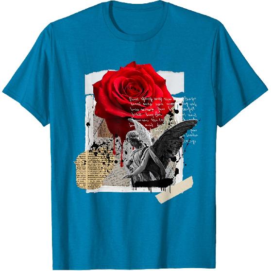 Streetwear Graphic Dark Floral Urban Aesthetic, Mens Fashion T-Shirt