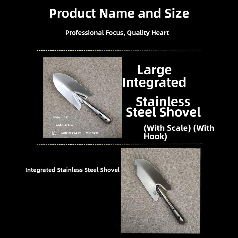 1Pcs Stainless Steel Garden Shovel With Graduated Garden Farm Markings Pointed Flower Pot Soil Shovel Soil Digging Tools