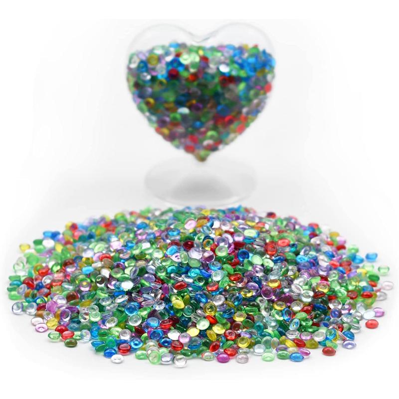 

Прозрачные мини-акриловые бусины с плоской обратной стороной. Плоские акриловые шарики весом 1 фунт для наполнителя вазы, мини-декора сказочного сада, центральных элементов свадебной вечеринки, разбросанных по столу предметов. разноцветный