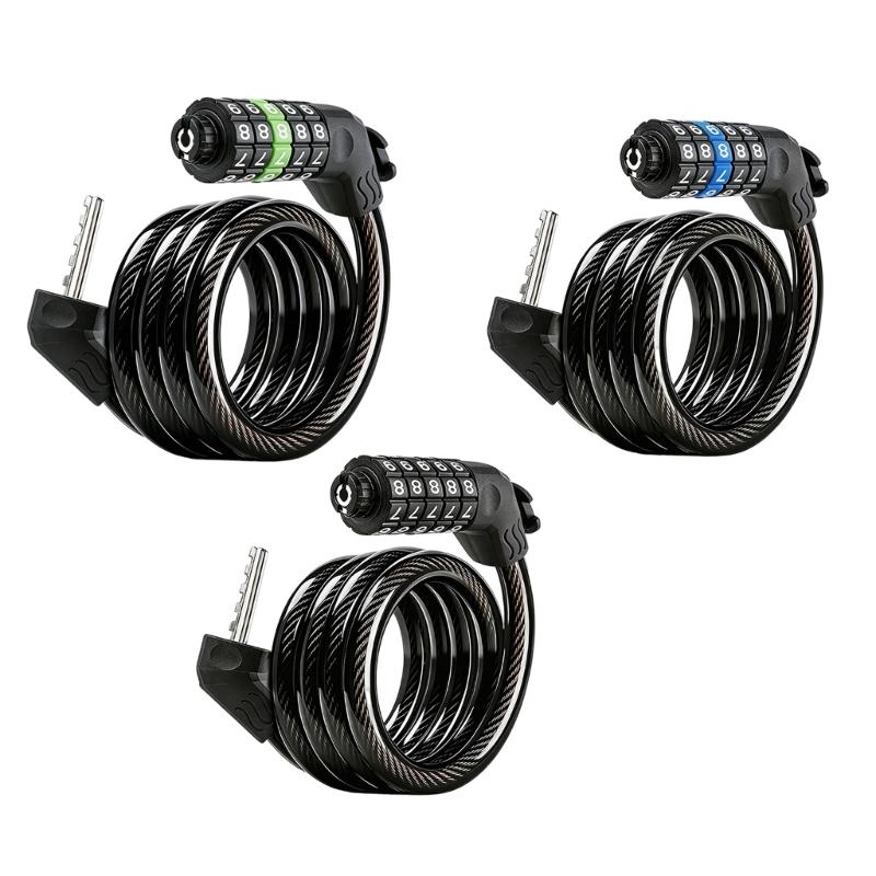 5 Digit Combination Bike Lock Heavy Type Anti Thefts Protecting Bicycles Lock Cable for Mountain Bicycles Security