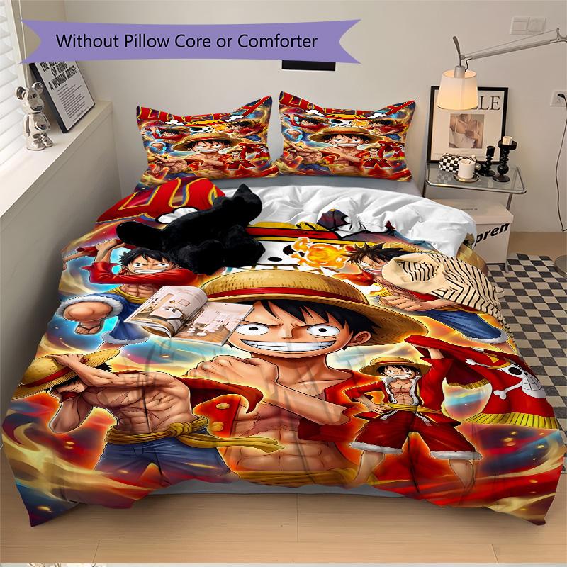 Adventure Straw Hat Pirates' World Print 3Pcs Bedding Setduvet Cover With 2 Bedropillowcase Home Birthday Gift