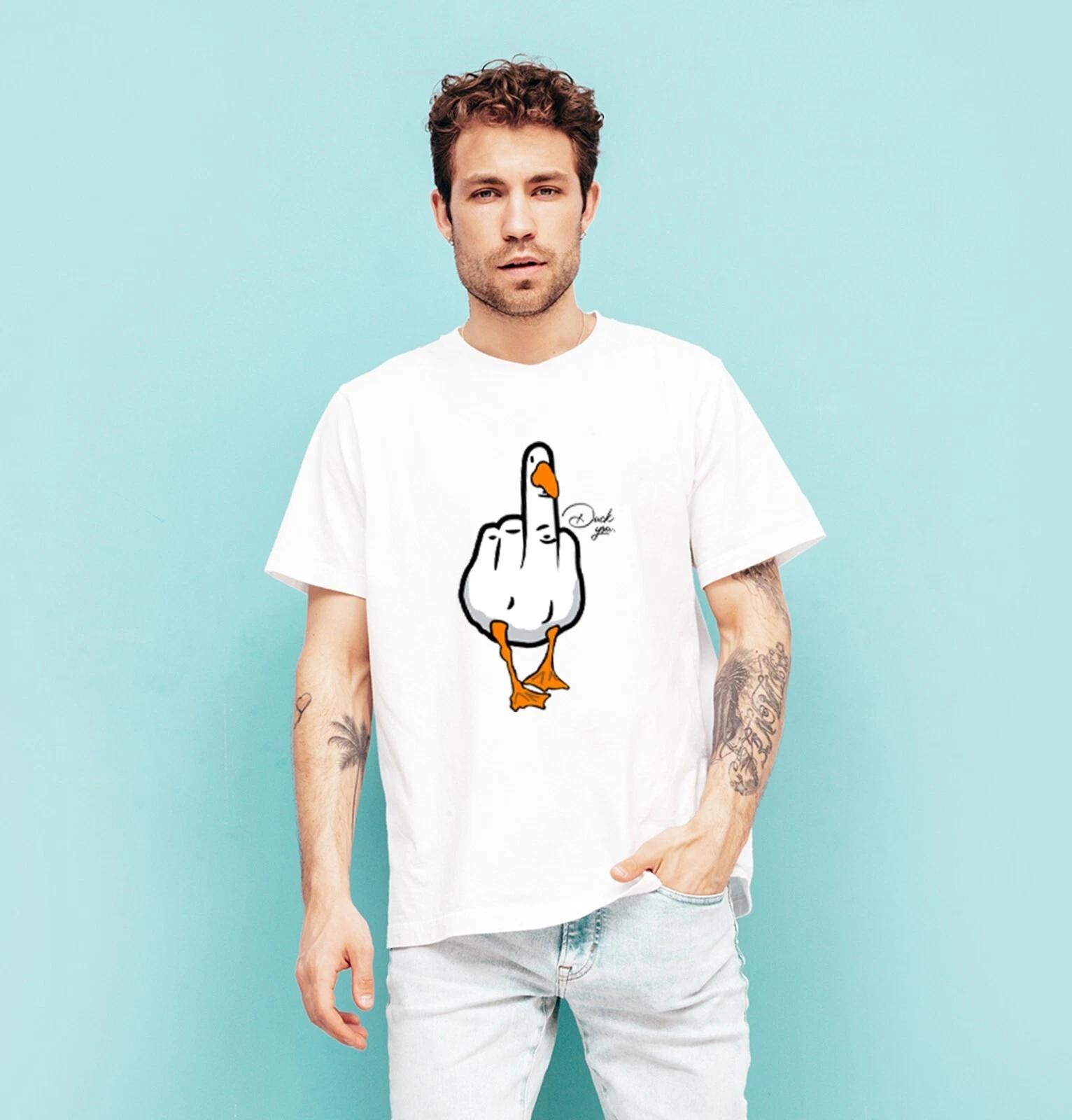 Unisex T-shirt - Duck You TEXT - Original Funny Novelty Summer Couple Student 2XL